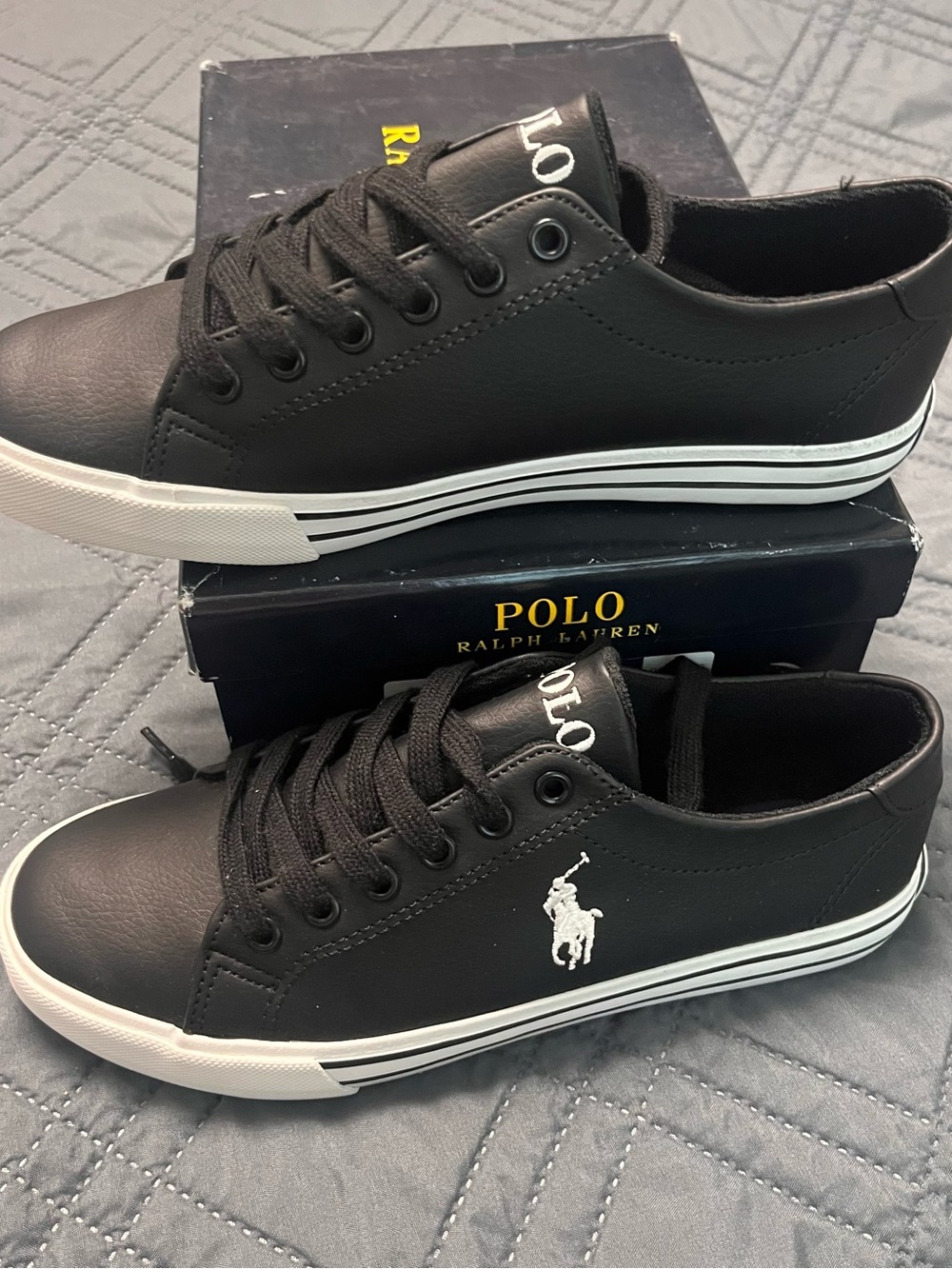 Polo by Ralph Lauren Black and White Low-Top Sneakers